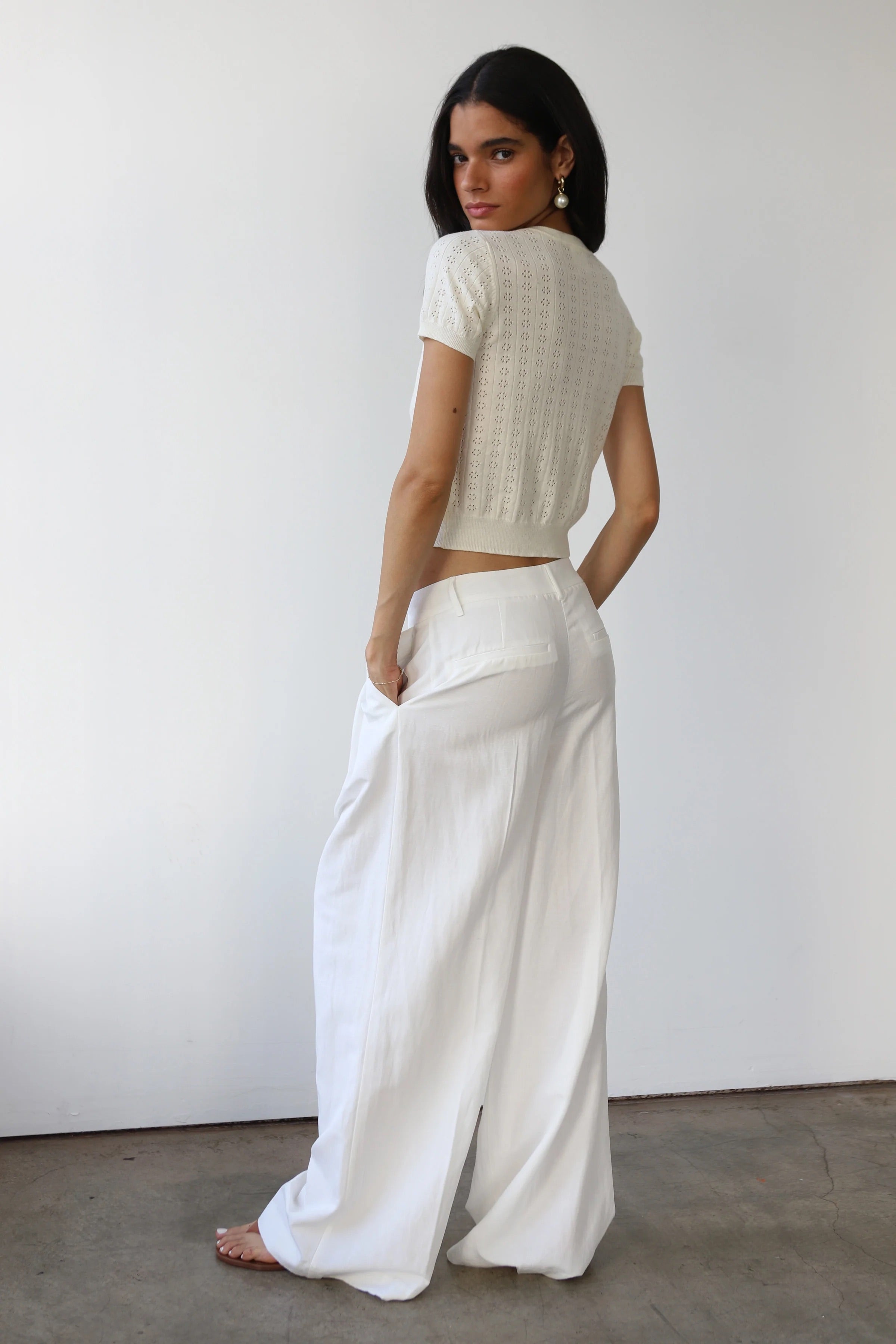 Nerissa Pointelle Tee Tops Callahan