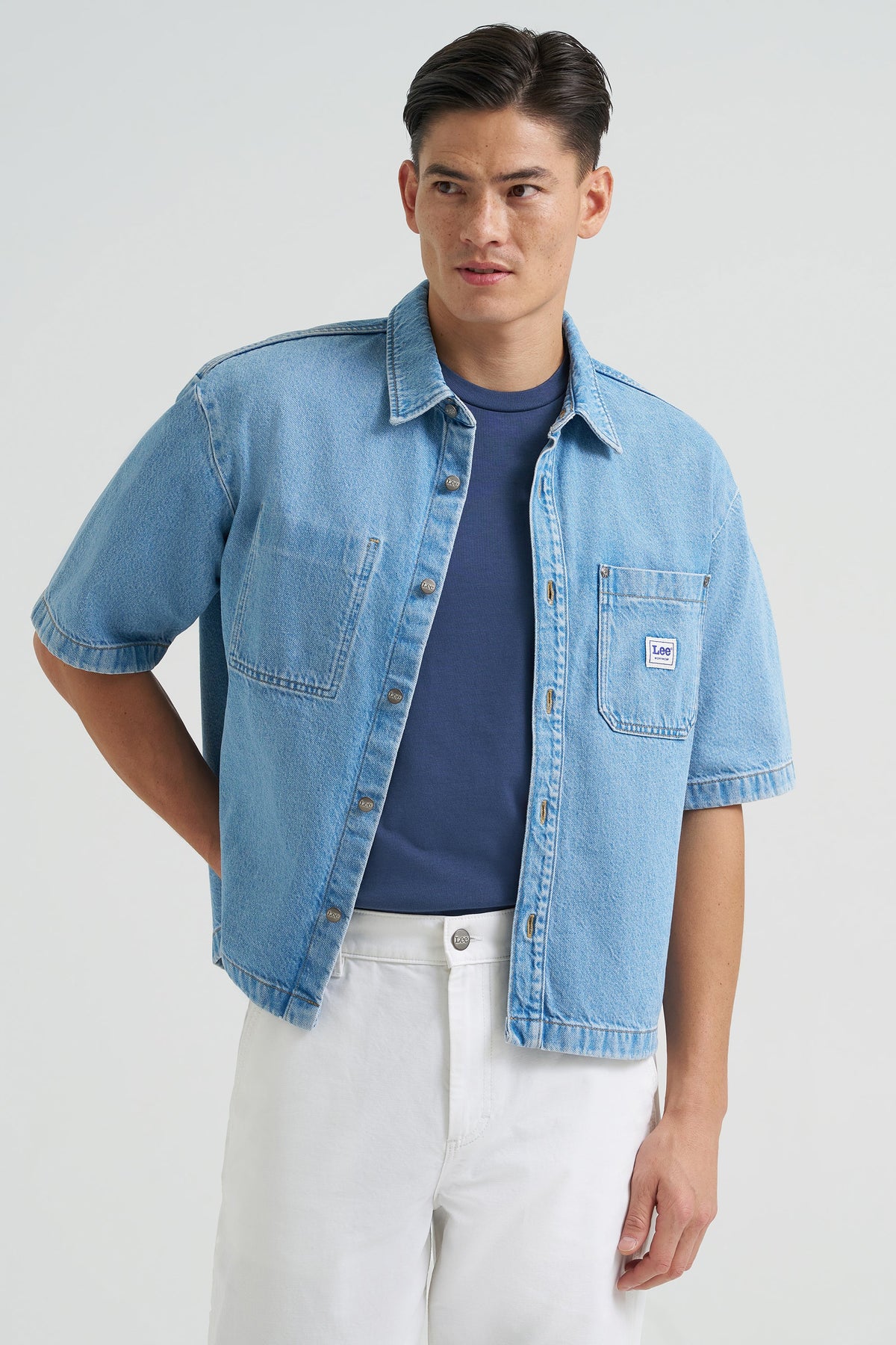 One Pocket Short Sleeve Shirt Tops Lee