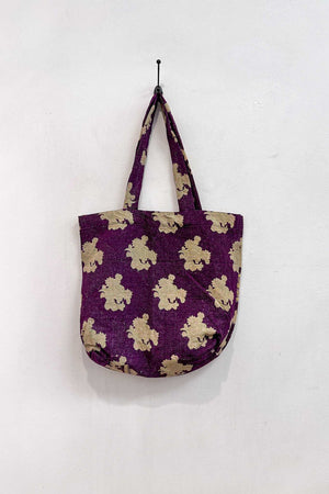 Vintage Kantha Tote - Purple Flower Accessories The Canyon