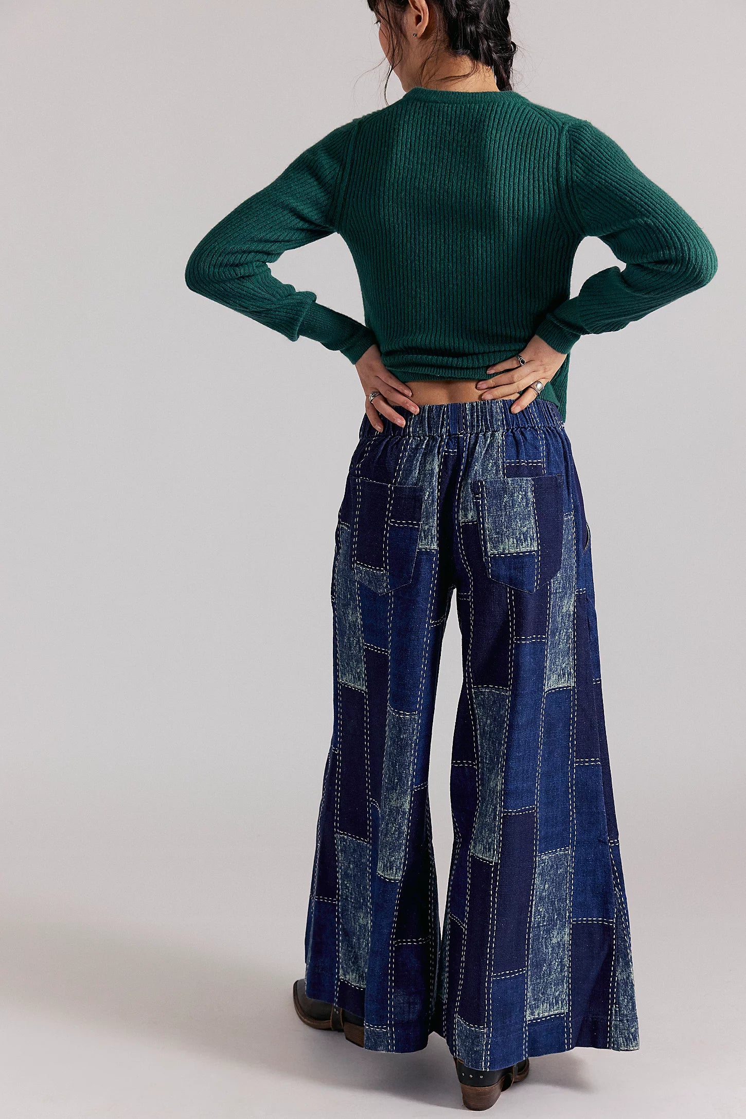 Patches Wide Leg Flare Bottoms Free People