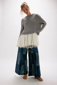 Patches Wide Leg Flare Bottoms Free People