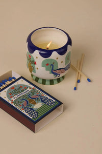 A Dopo 8oz Hand Painted Ceramic Candle Home Paddywax