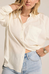 The Perfect Linen Top - White Tops Z Supply