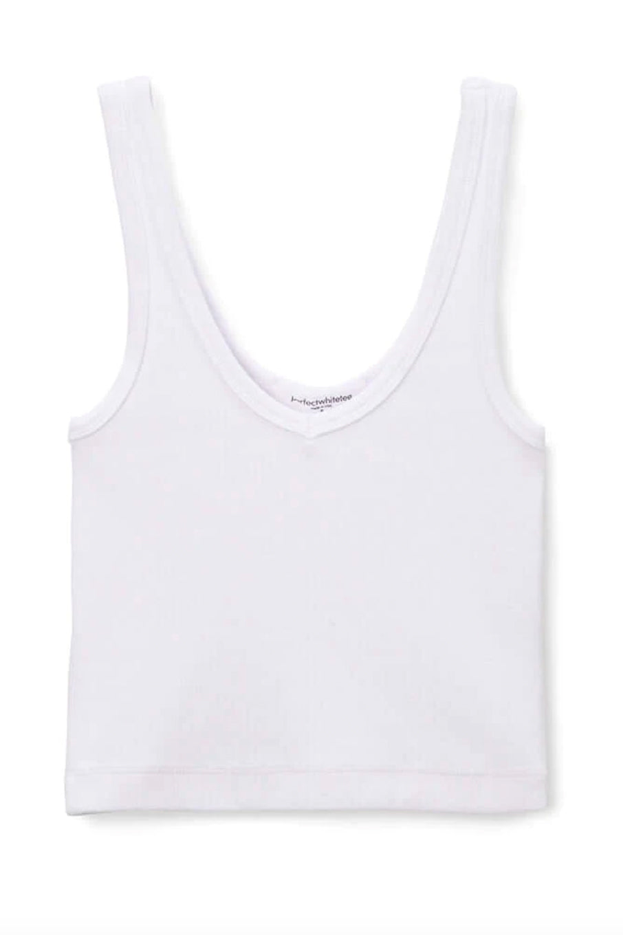 Cropped Cotton Ribbed Layering Tank Tops Perfect White Tee