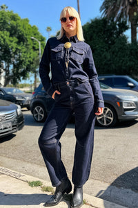 Beau Seamed Crescent Raw Jean Bottoms Pistola