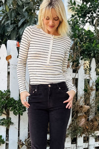 Eve Stripe Henley Tops Z Supply