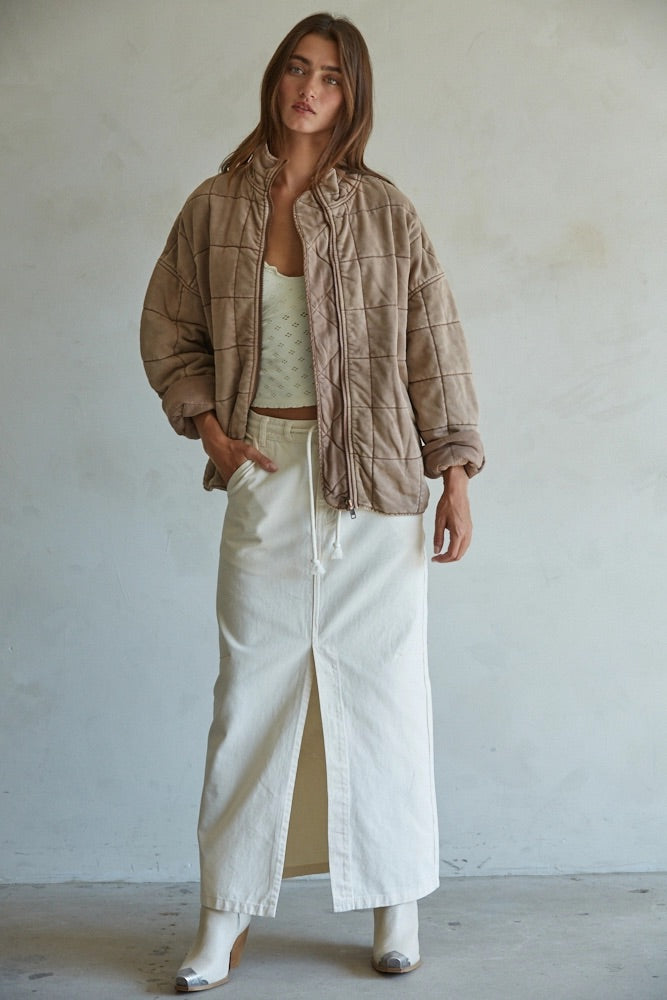 Quilted Mineral Wash Jacket Outerwear By Together