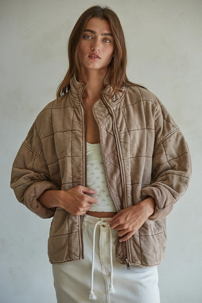 Quilted Mineral Wash Jacket Outerwear By Together