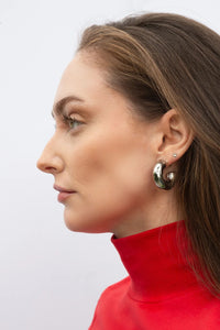 Richie Tube Hoop - Silver Plated Stainless Steel Jewelry Jurate