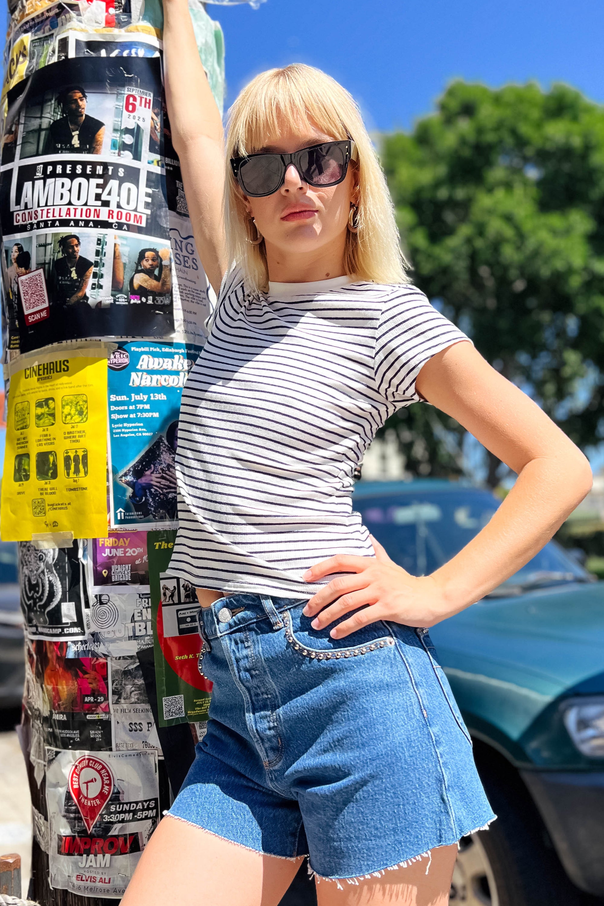 Jude Stripe Tee Tops Perfect White Tee