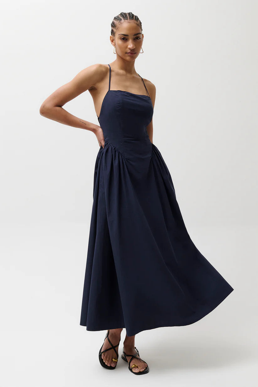 open back dress midi Reiss