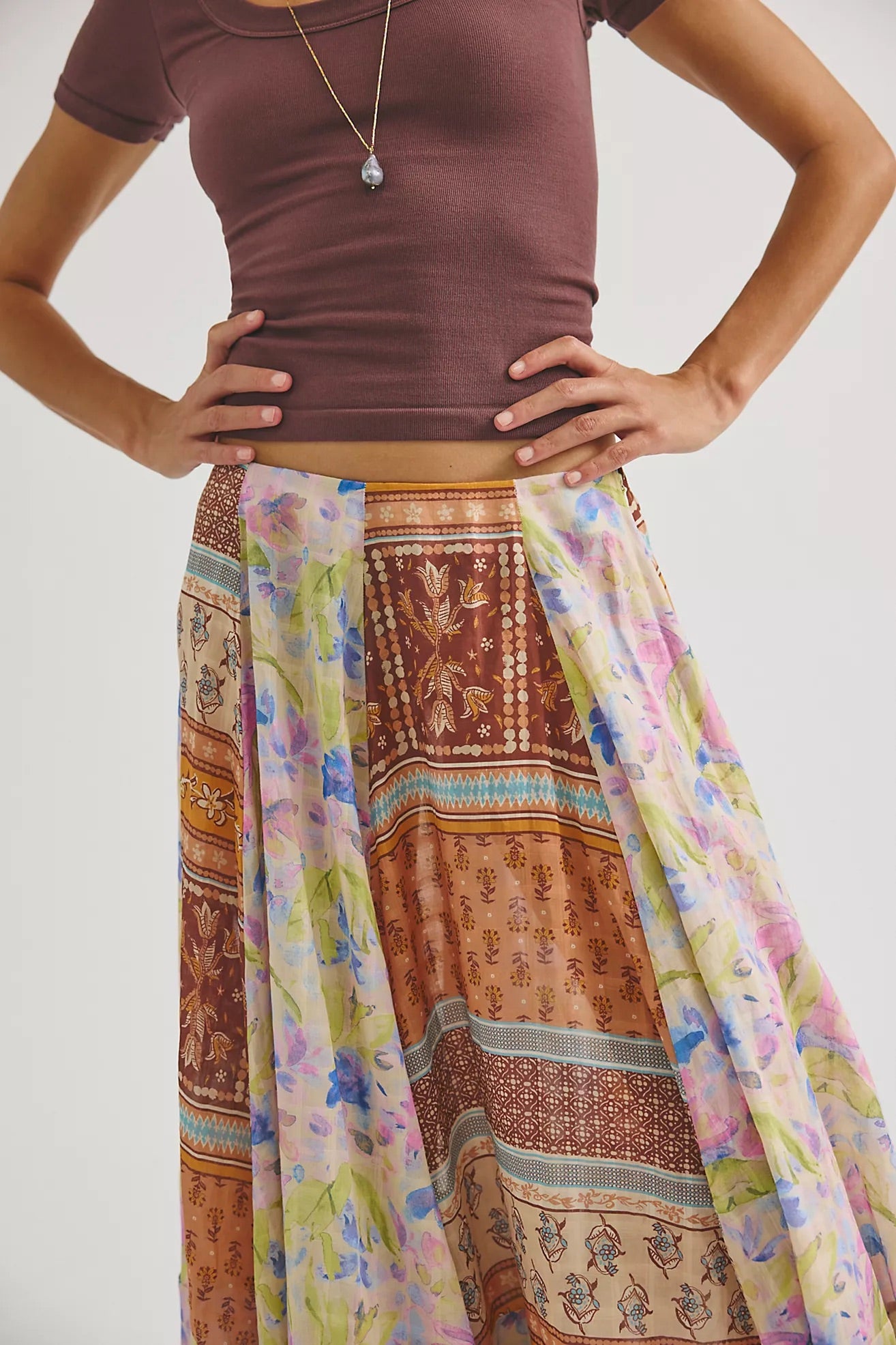 Santa Eulalia Printed Maxi Skirt Bottoms Free People
