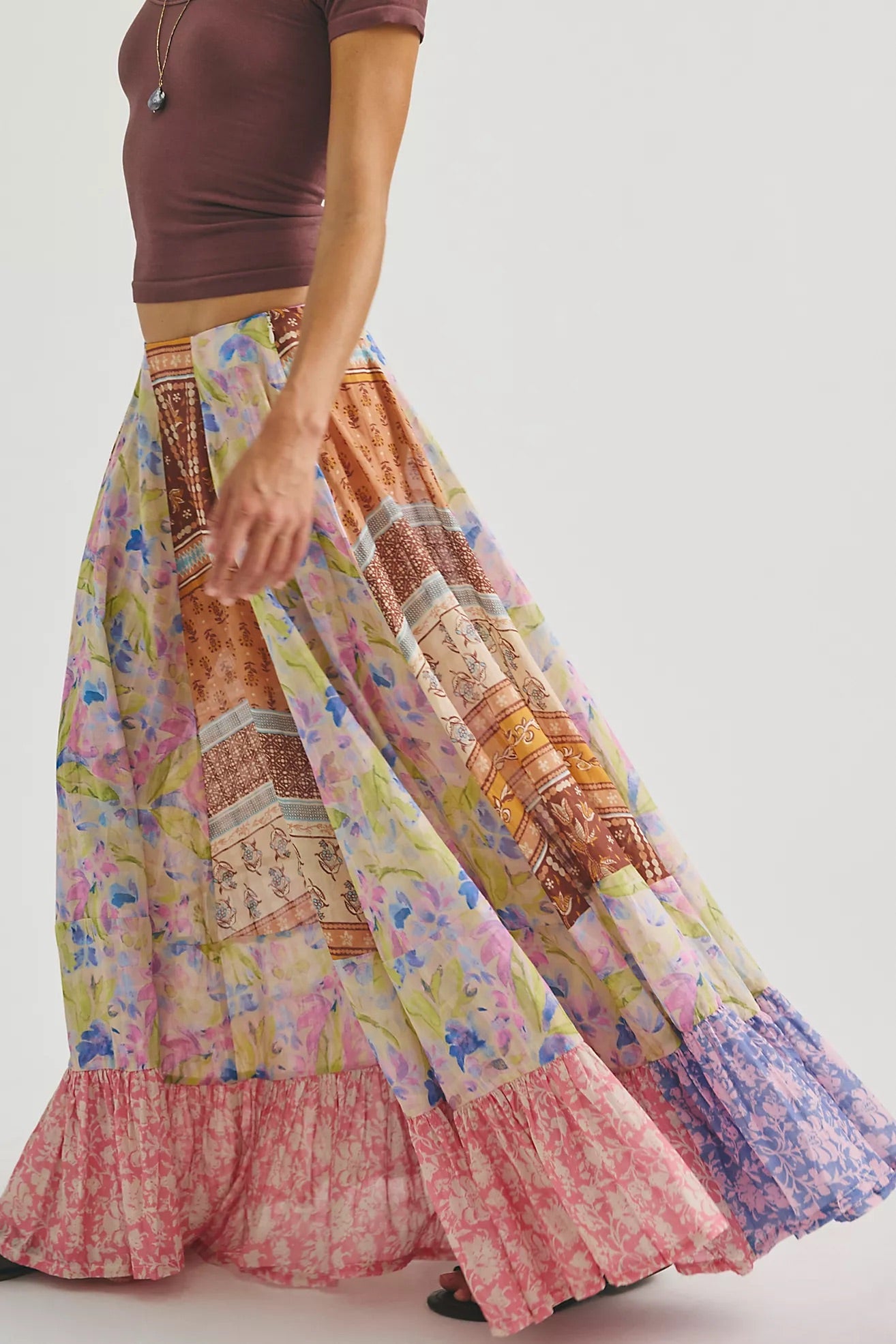 Santa Eulalia Printed Maxi Skirt Bottoms Free People
