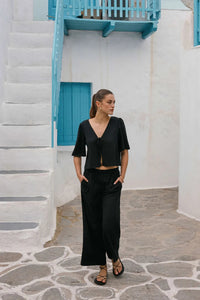 Scout Linen Pant - Black Bottoms Z Supply