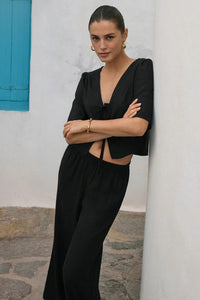 Scout Linen Pant - Black Bottoms Z Supply