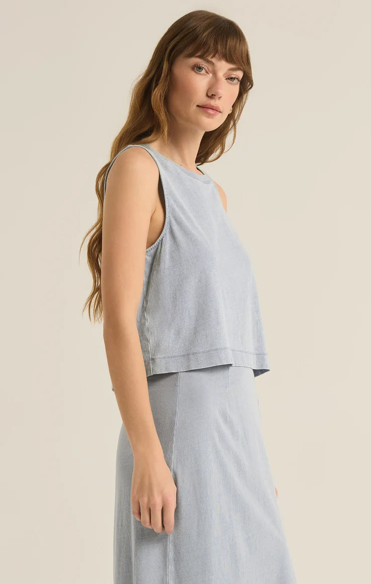 Sloane Jersey Muscle Tank - Washed Indigo Tops Z Supply