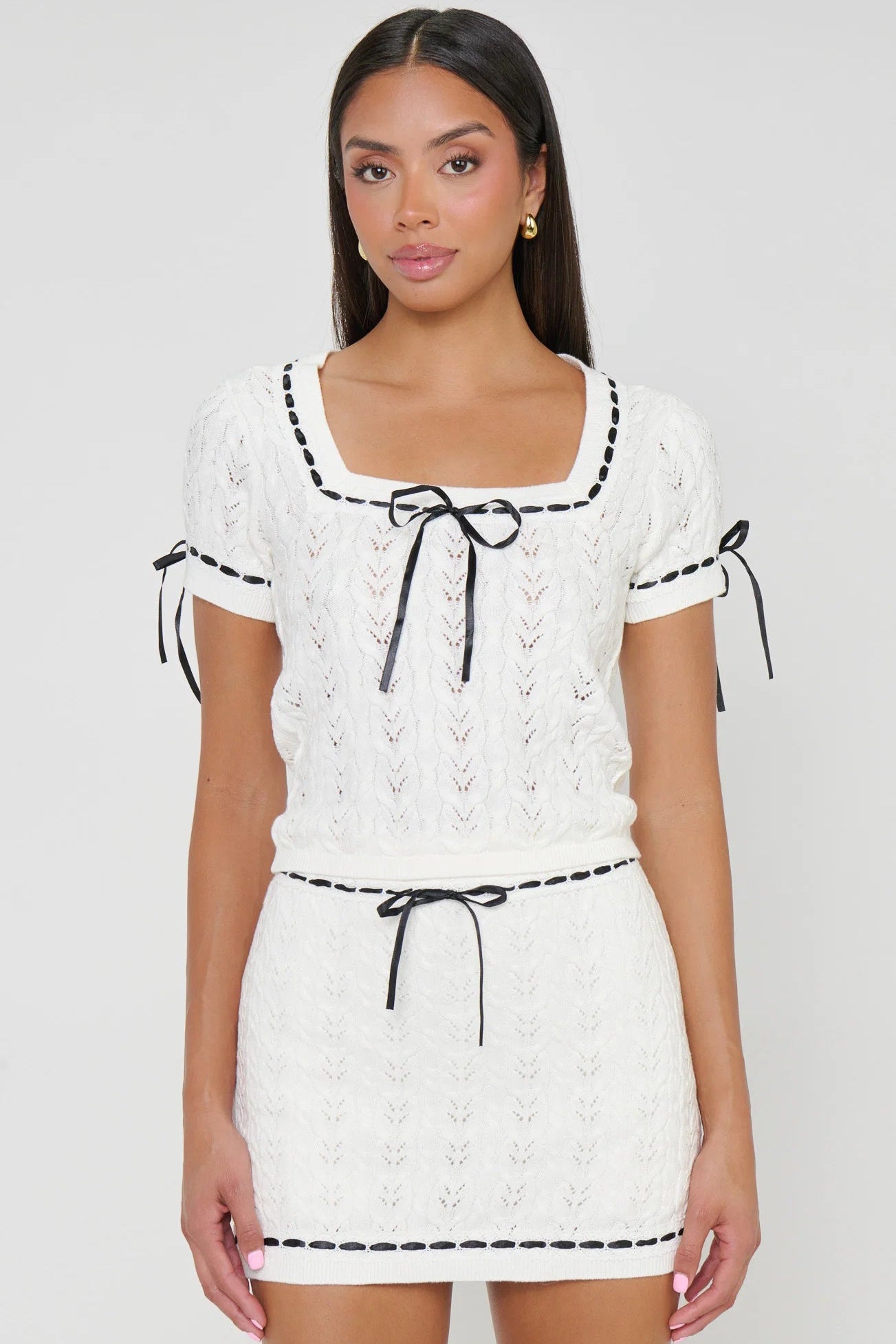 Simone Top - Ivory Black