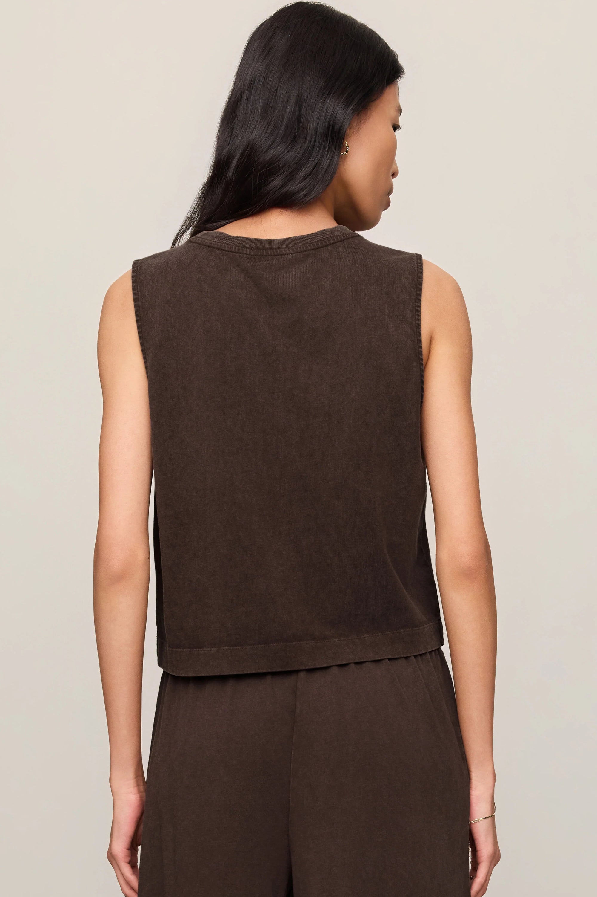 Sloane Jersey Muscle Tank - Dark Chocolate Tops Z Supply