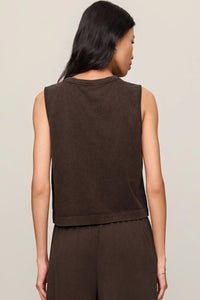 Sloane Jersey Muscle Tank - Dark Chocolate Tops Z Supply