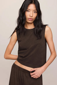 Sloane Jersey Muscle Tank - Dark Chocolate Tops Z Supply