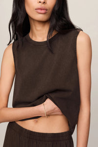 Sloane Jersey Muscle Tank - Dark Chocolate Tops Z Supply