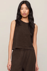 Sloane Jersey Muscle Tank - Dark Chocolate Tops Z Supply