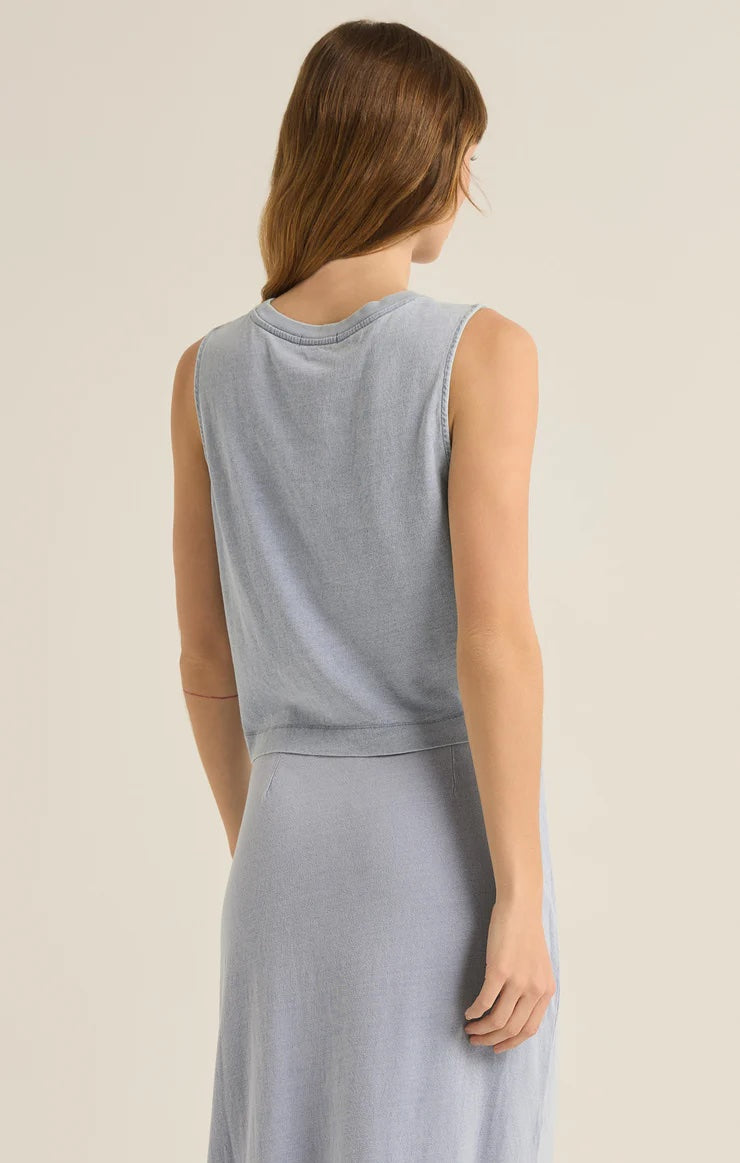 Sloane Jersey Muscle Tank - Washed Indigo Tops Z Supply