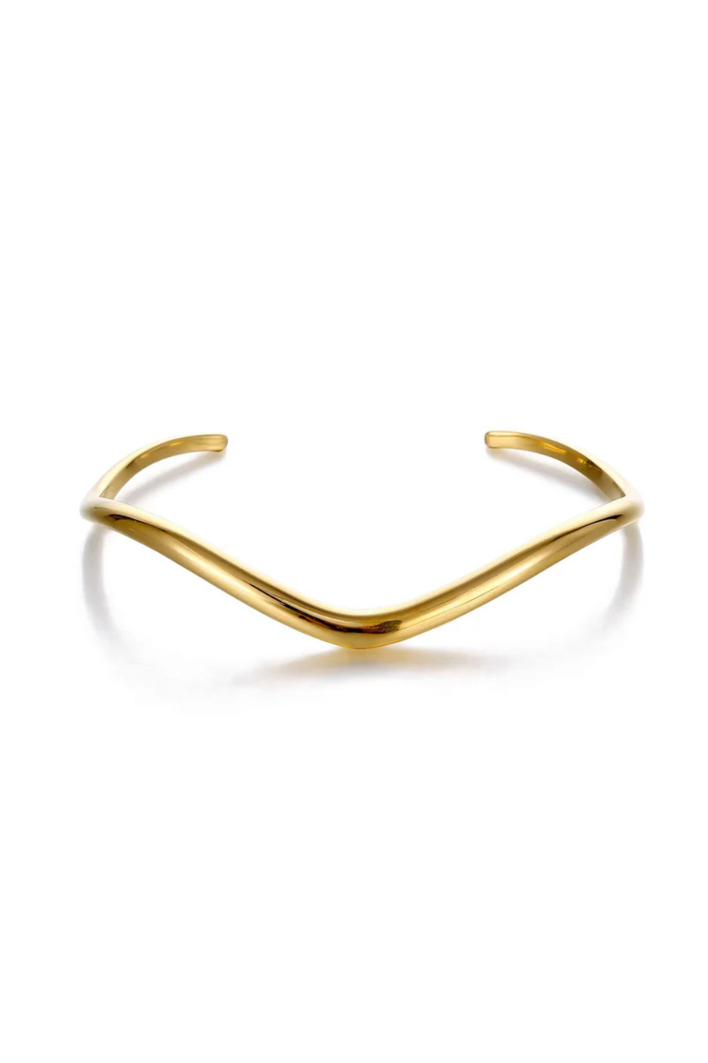 Swell Thin Wave Cuff Bracelet 18Kt Gold Plated Jewelry Jurate