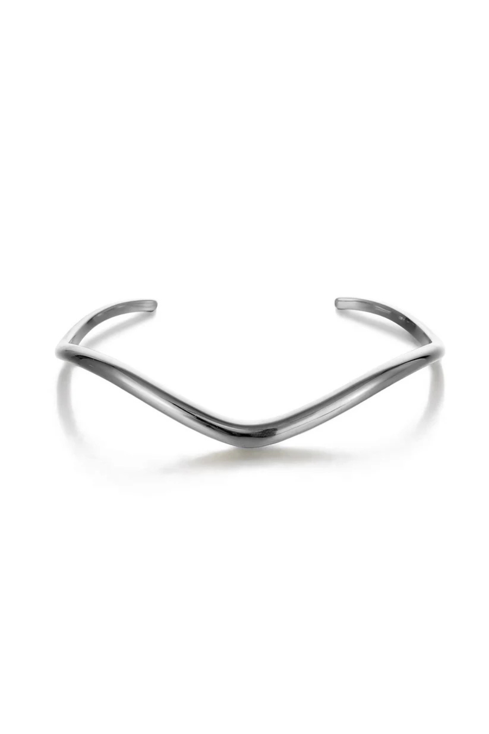 Swell Thin Wave Cuff Bracelet 18Kt White Gold Plated Jewelry Jurate