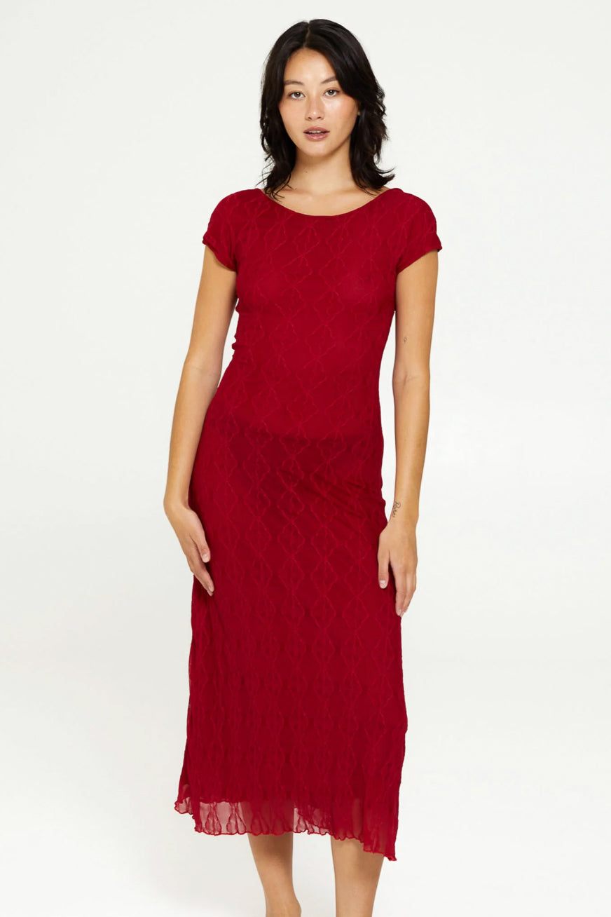 Mariposa Backless Midi Dress - Goji Berry  Find Me Now