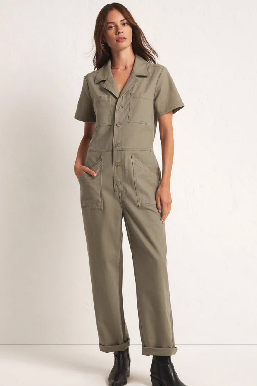 Stevie Stretch Twill Jumpsuit - The Canyon