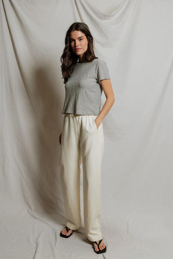 Vivian Stripe Hemp Milk Cotton Tee