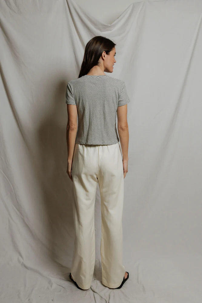 Vivian Stripe Hemp Milk Cotton Tee