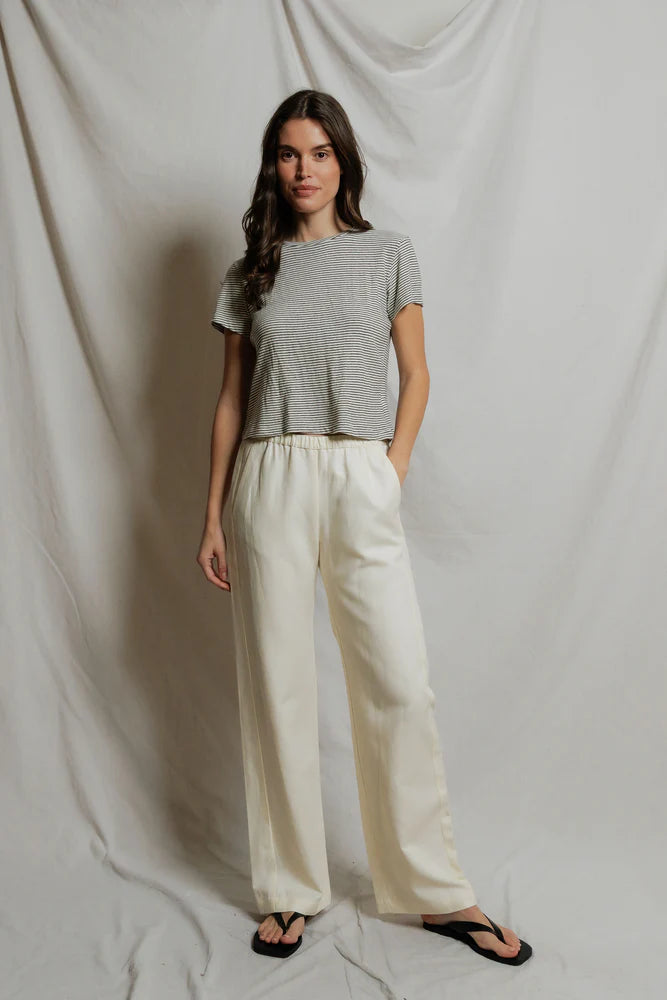 Vivian Stripe Hemp Milk Cotton Tee