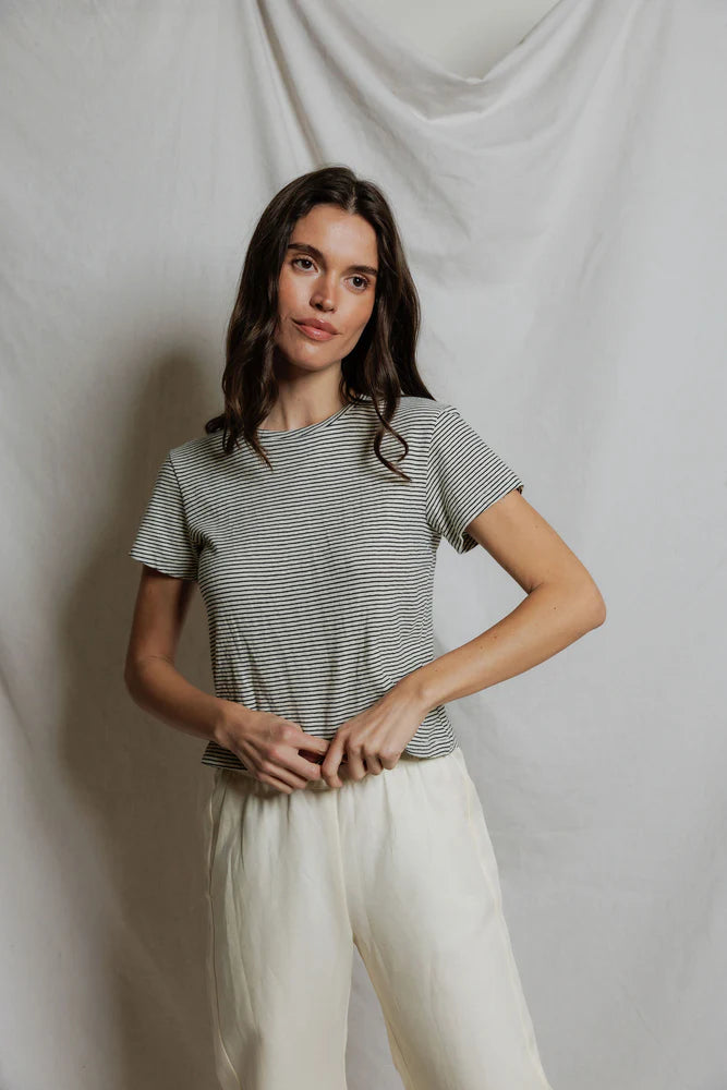 Vivian Stripe Hemp Milk Cotton Tee