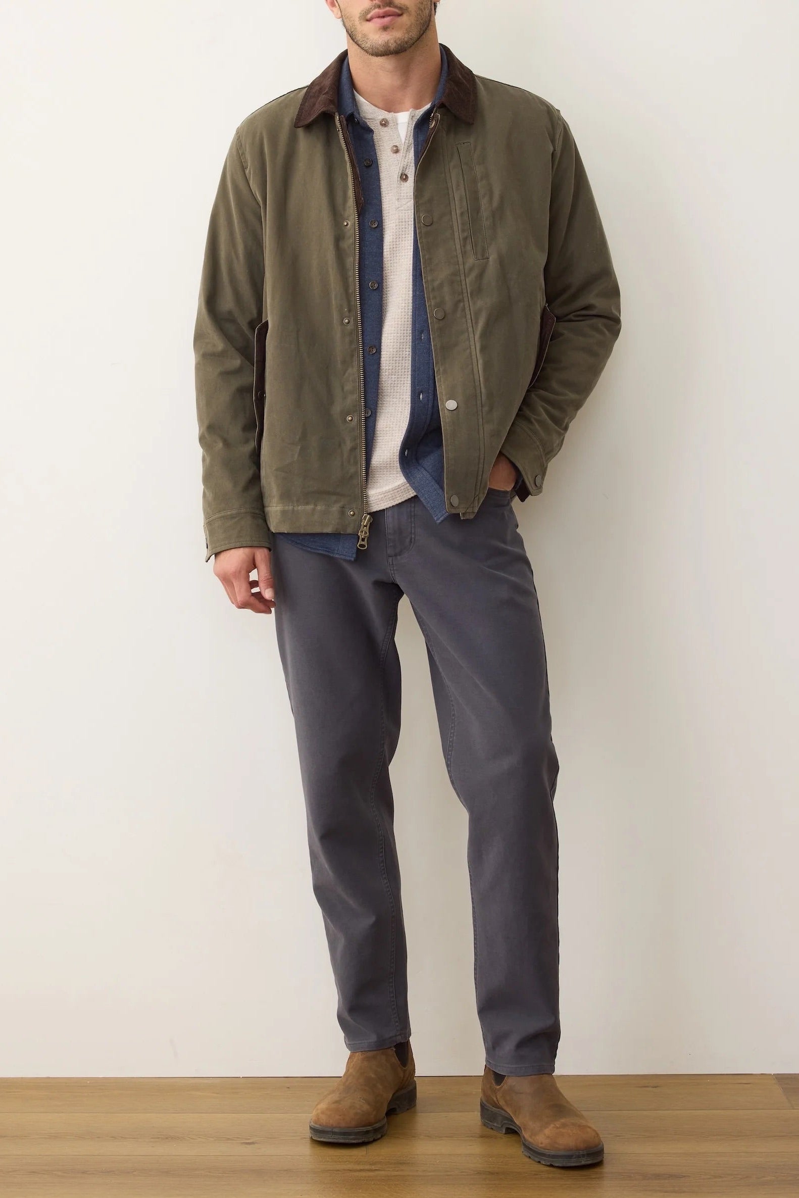 Weston Wax Canvas Barn Jacket - Olive Outerwear Marine Layer