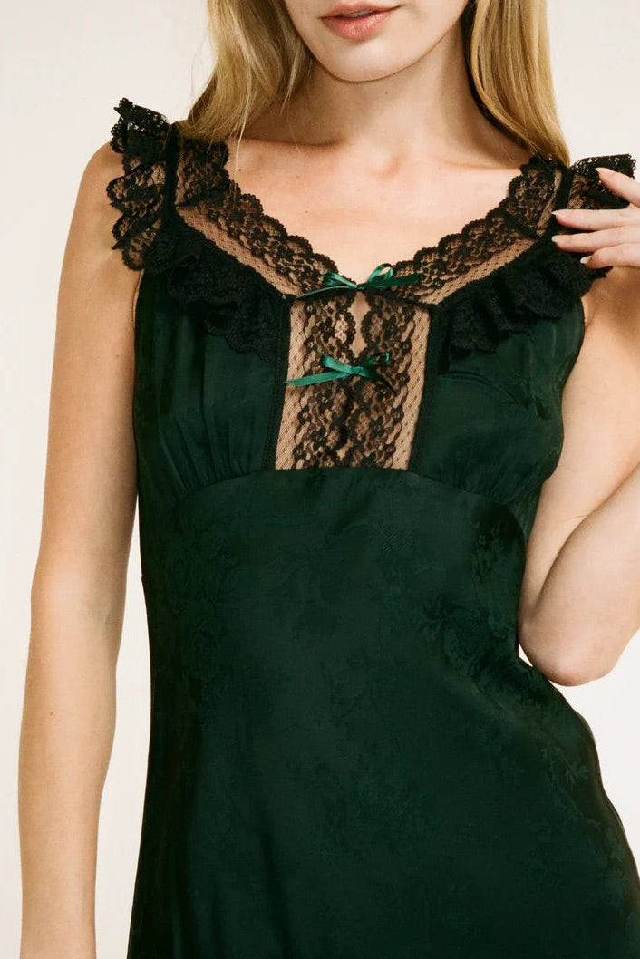 Windsor Maxi Dress - Emerald Jacquard
