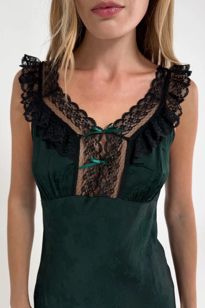 Windsor Maxi Dress - Emerald Jacquard