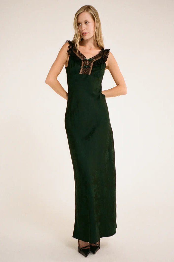 Windsor Maxi Dress - Emerald Jacquard Windsor Maxi Dress - Emerald Jacquard