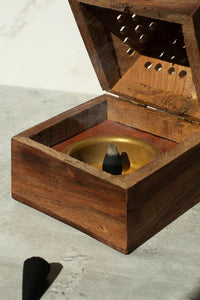 Wooden Triangle Cone & Resin Burner Home JMEEKS Apothecary