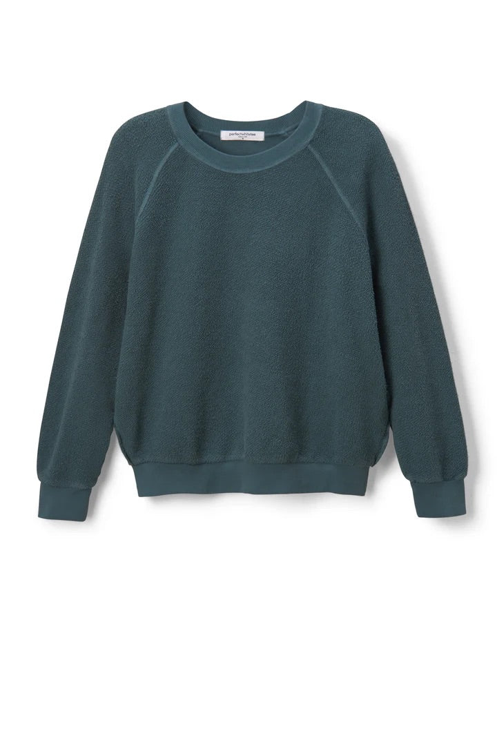 Ziggy Reverse Fleece Shrunken Crew Tops Perfect White Tee