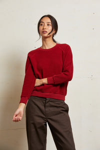 Ziggy Reverse Fleece Shrunken Crew Tops Perfect White Tee