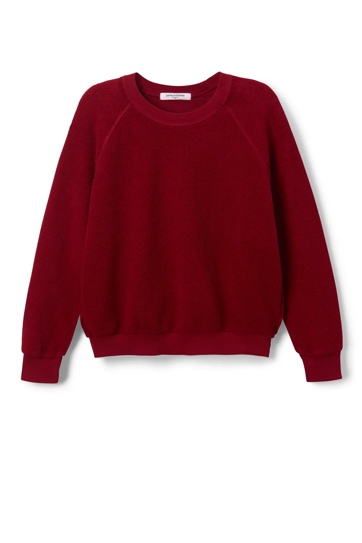 Ziggy Reverse Fleece Shrunken Crew Tops Perfect White Tee