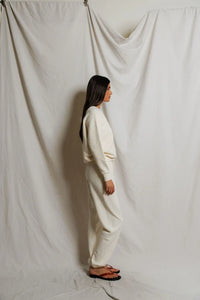 Ziggy Reverse Fleece Shrunken Crewneck Sweatshirt Tops Perfect White Tee
