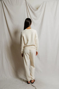Ziggy Reverse Fleece Shrunken Crewneck Sweatshirt Tops Perfect White Tee