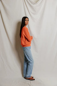 Ziggy Reverse Fleece Shrunken Crewneck Sweatshirt Tops Perfect White Tee