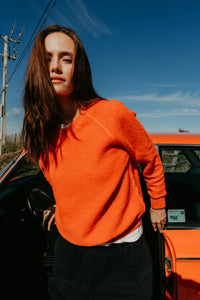Ziggy Reverse Fleece Shrunken Crewneck Sweatshirt Tops Perfect White Tee