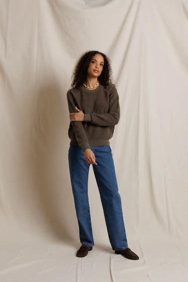 Ziggy Reverse Fleece Shrunken Crewneck Sweatshirt