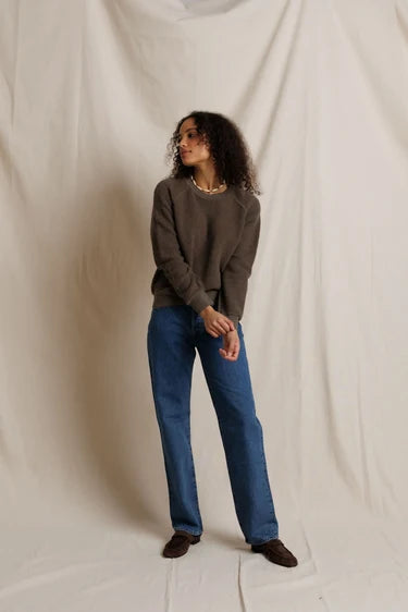 Ziggy Reverse Fleece Shrunken Crewneck Sweatshirt