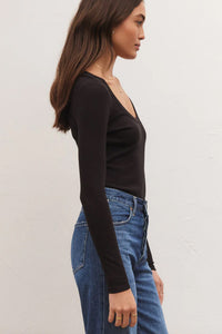 Lilah Long Sleeve Rib Bodysuit Tops Z Supply